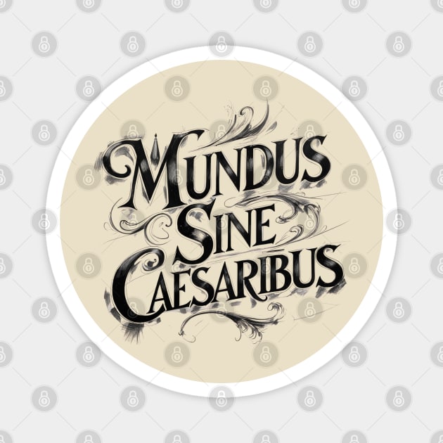 Mundus-Sine-Caesaribus Magnet by Creatifly Graphic Tees